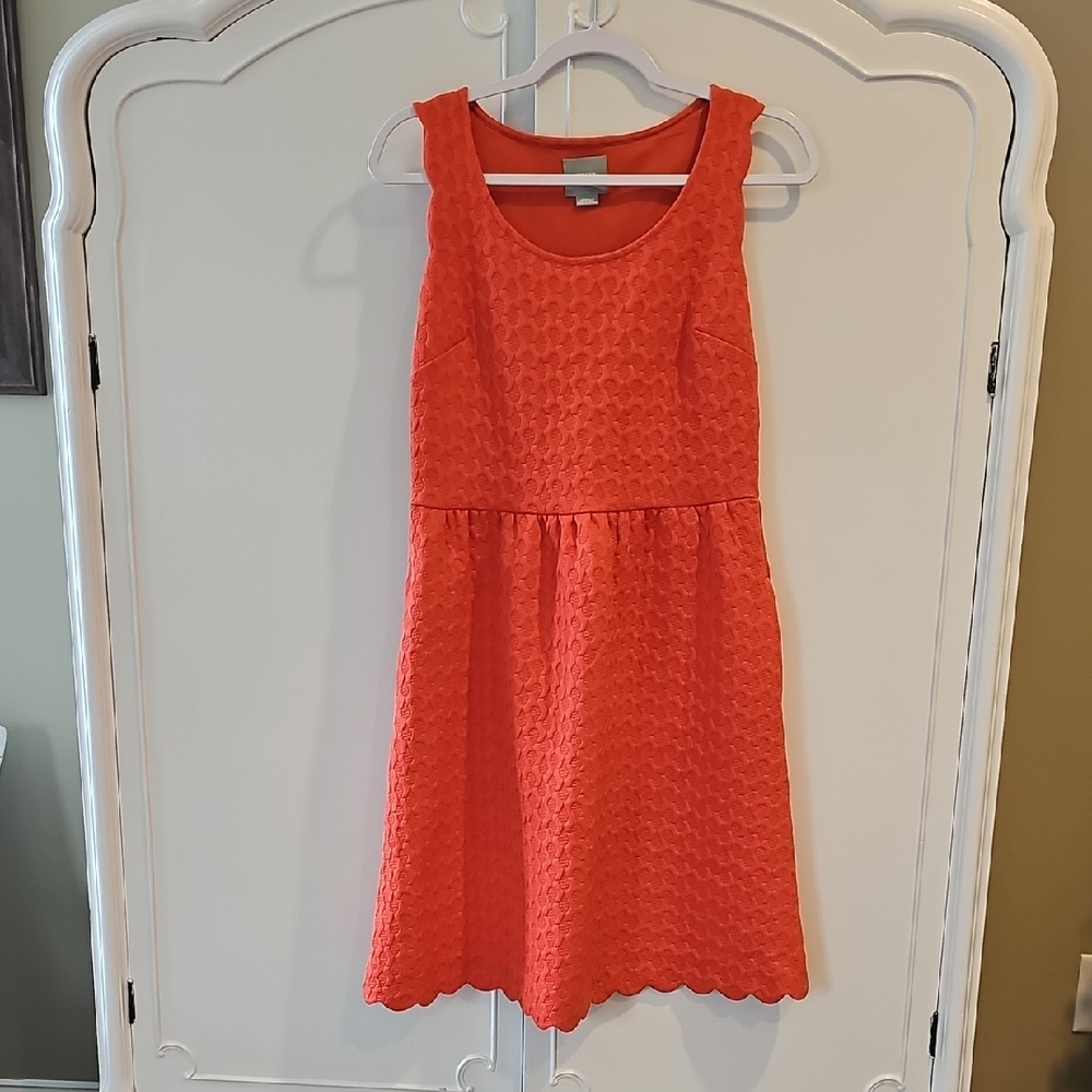 Maeve Coral Textured Casual Dress
